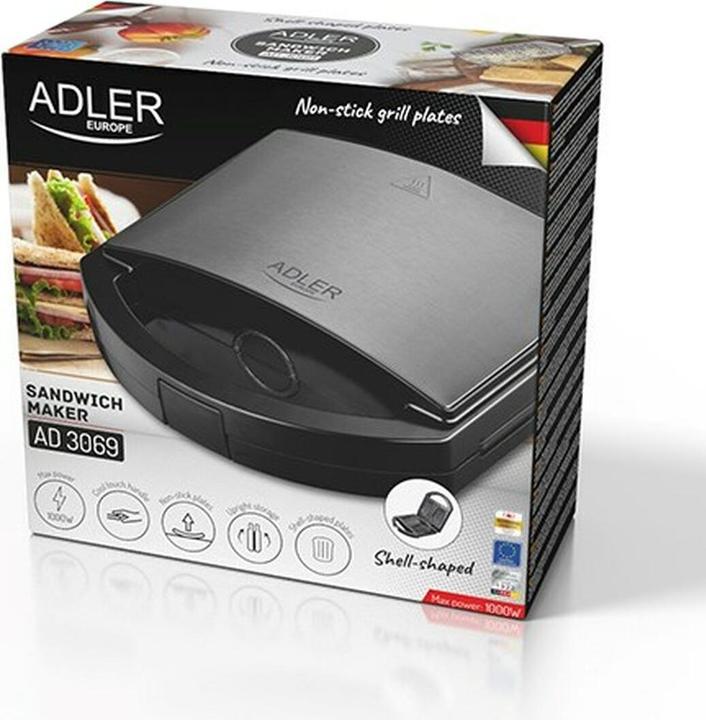 Produktbild Adler Sandwich Maker | AD 3069 | 750 W | Number of plates 1 | Black