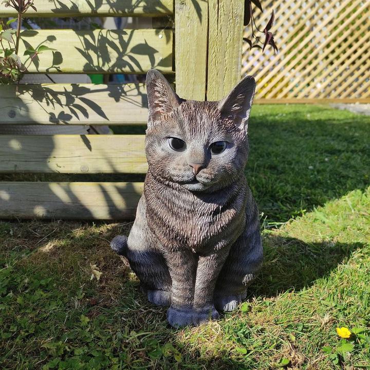 Produktbild Arts Dekofigur Katze Sitzend, 19.5 cm, Grau, Bewusste