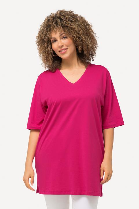 Image du produit Ulla Popken T-shirt coupe Relaxed Fit, décolleté en V et manches courtes (42, 44)