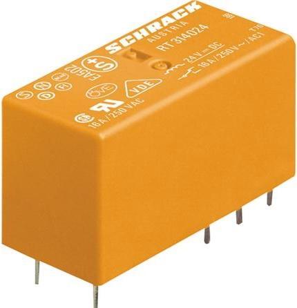 Image du produit Schrack Relais / Relais de pression, Série RT 8A 2C/O inverseur, tension bobine 230VAC 5MM Pinning