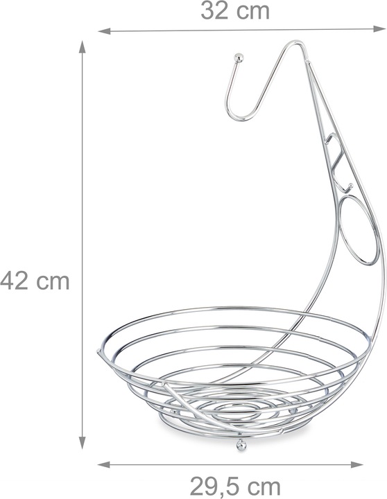 Immagine prodotto Relaxdays Portafrutta con gancio per banane (29,5 x 32 x 42 cm)