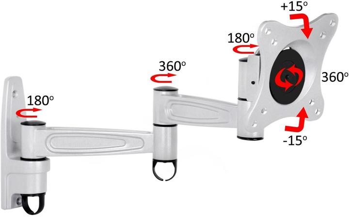 Productafbeelding Multibrackets M VESA Flexarm 360 III Zilver 75 100 200 (Muur, 32", 15 kg)