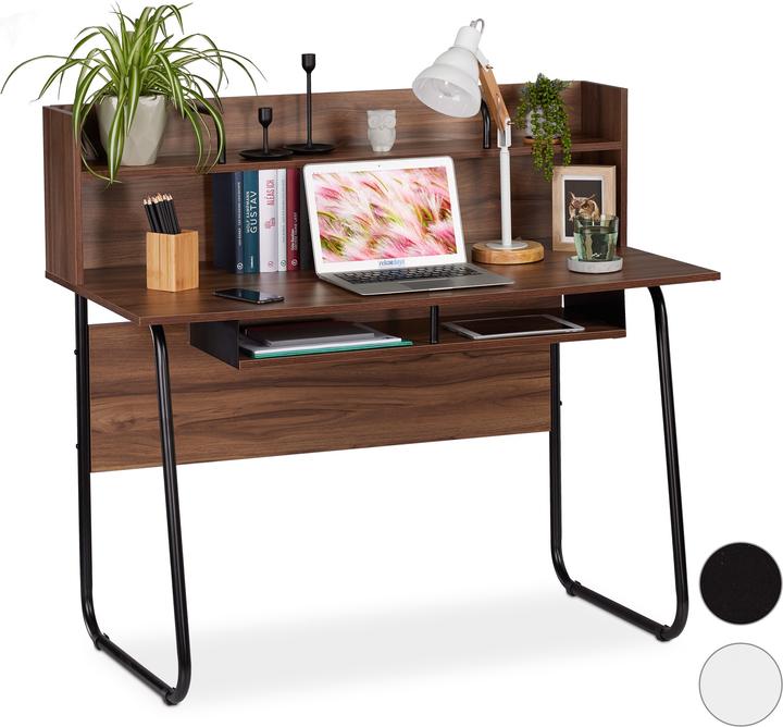 Image du produit Relaxdays Bureau avec étagères à compartiments (120 x 60 x 109 cm)