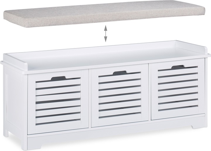 Immagine prodotto Relaxdays Panca con Contenitore, 3 Cassetti & 1 Cuscino (105 cm)