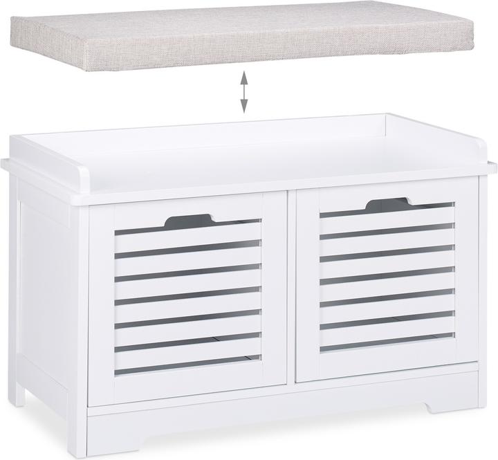 Image du produit Relaxdays Banc avec espace rangement, 2 paniers (72 cm)