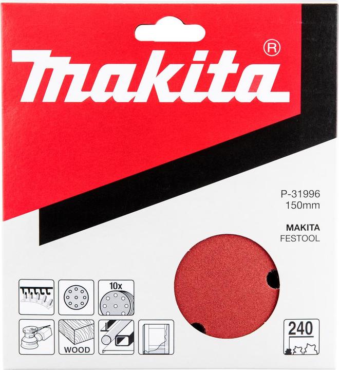 Produktbild Makita Ø 150mm Schleifpapier Klett Korn 240 ( 10 Stück ) (P240)