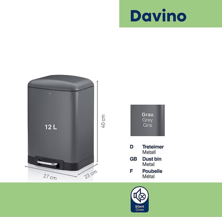 Productafbeelding Kela Davino pedaalemmer grijs (12 l)