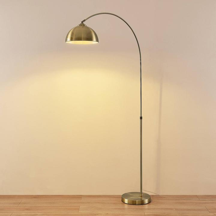 Actual product image Lindby Lennart arched floor lamp, antique brass (E27)