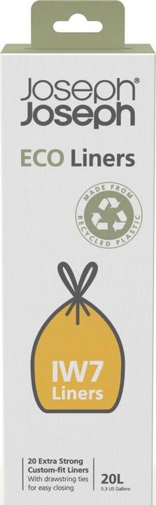 Actual product image Joseph Joseph IW7 20 L Eco Trash Bags Recycled Trash Bags 20Pack Grey (20x, 20 l)