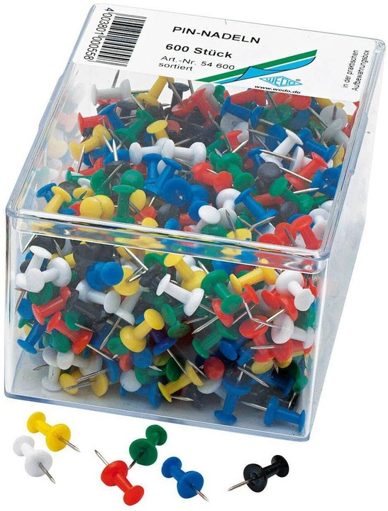 Immagine prodotto Wedo Chiodi a strappo 9 mm Multicolore, 600 pezzi (600 Pezzo/i, 9 mm)