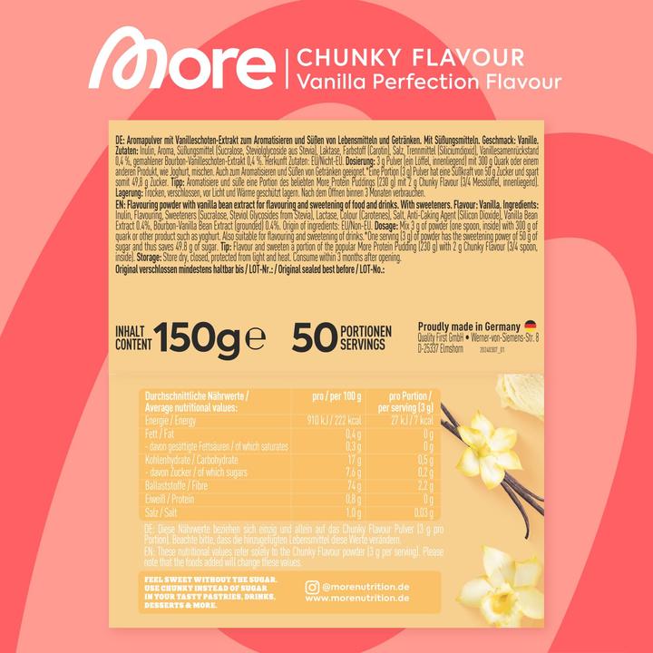 Nährwerte und Zutaten More Nutrition Chunky Flavour (Vanille, 1 Stk., 150 g)