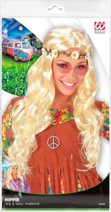 Produktbild Widmann Blonde Perücke für Damen mit Blumenstirnband