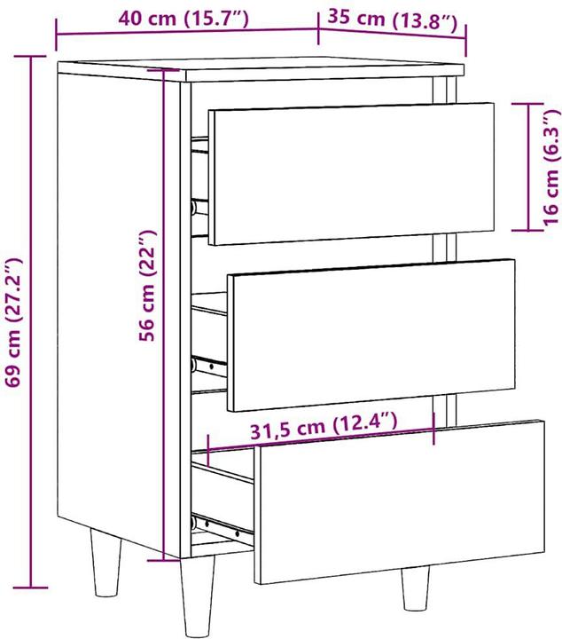 Immagine prodotto vidaXL Nachttisch (40 x 35 x 69 cm)