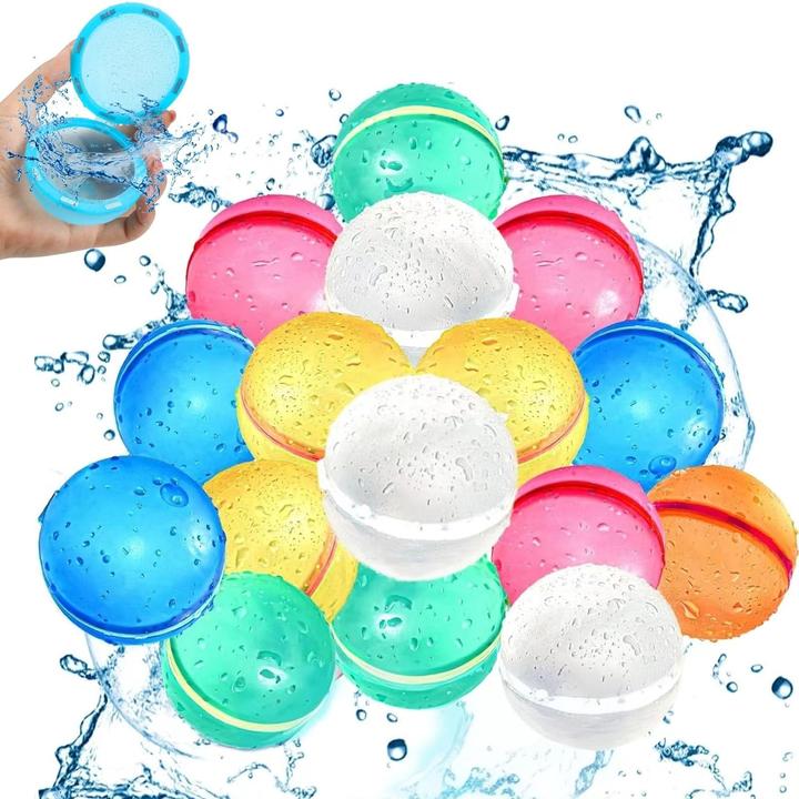 Produktbild Splash & Fun Silikon Wasserbombe, wiederverwendbare Wasserbälle, 16 Stück