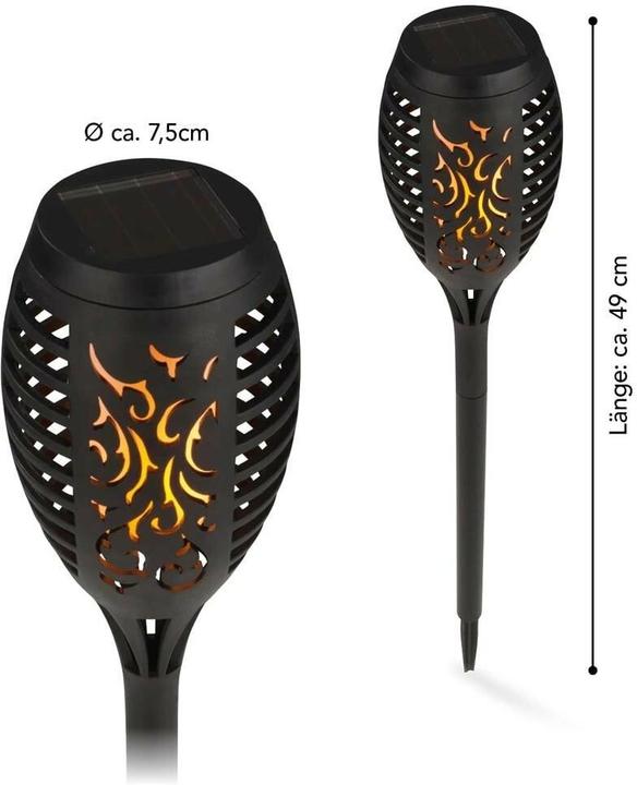 Produktbild Easymaxx Solar-Fackel LED 2er-Set 1.2 V mit Erdspiess und Clip (IP44)