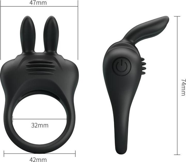 Actual product image Pretty Love Davion Rabbit Vibrator Ring