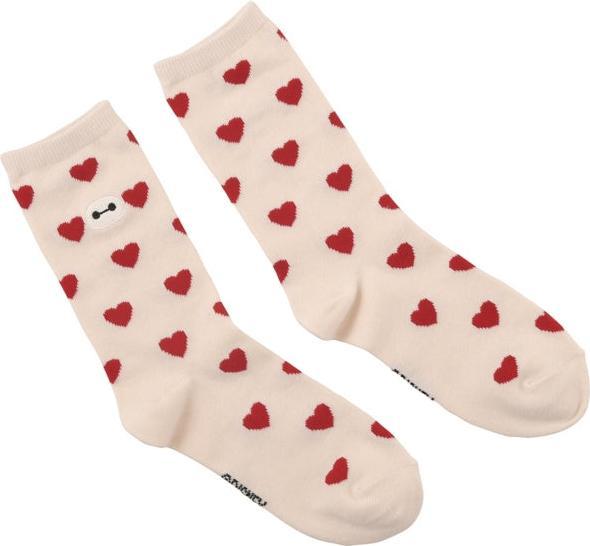 Actual product image Disney Baymax heart pattern socks with face embroidery - Socks (36 - 39)