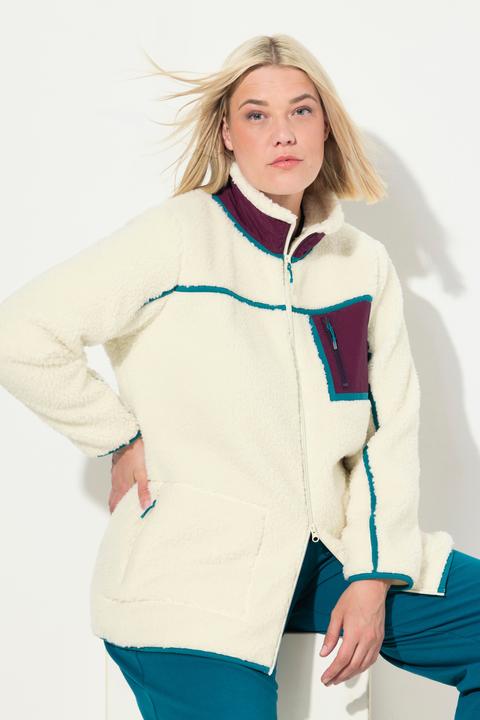 Produktbild Ulla Popken Teddy-Fleecejacke, Stehkragen, 2-Wege-Zipper (56)