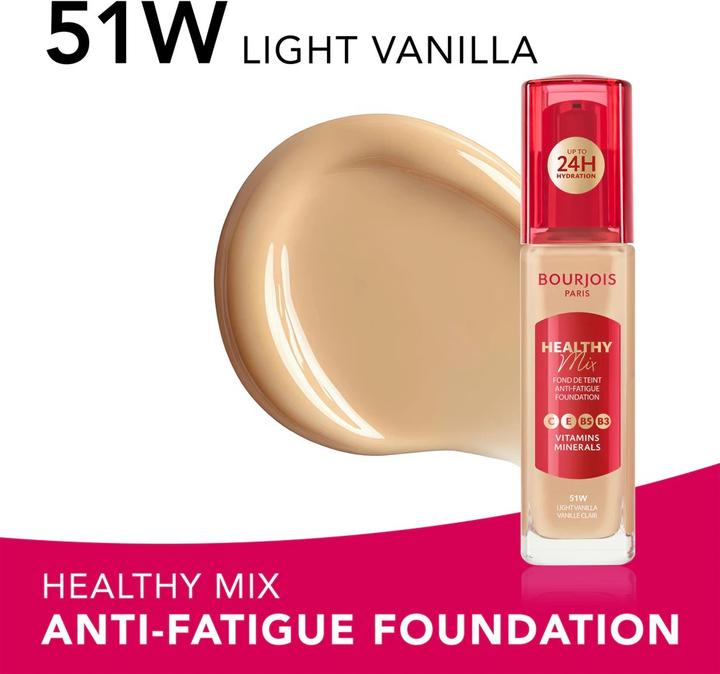 Image du produit Bourjois HEALTHY MIX base de maquillaje #51W-Light Vanilla 30 ml (N 51w-Light Vanille, Vanille légère)