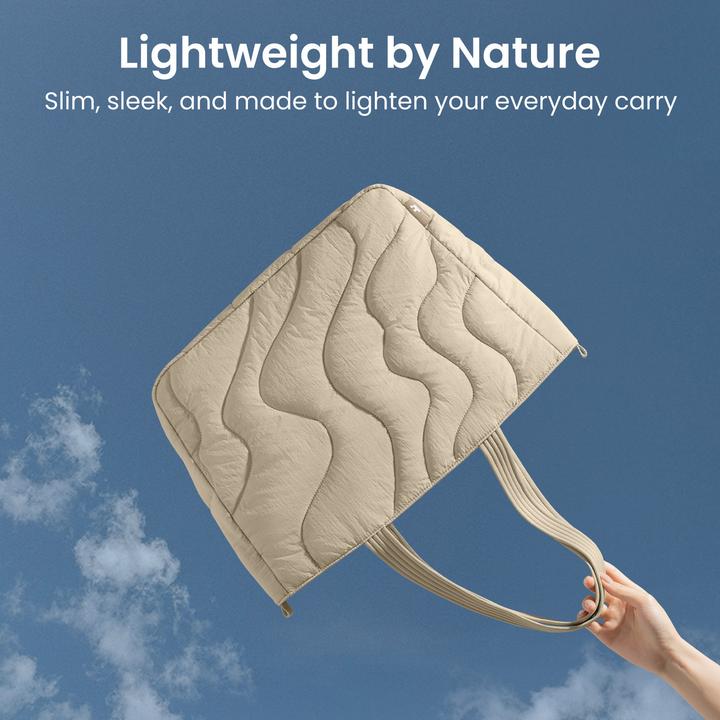 Actual product image tomtoc Terra-T38 Puffy Laptop Tote Bag, 13.5L, beige (16")