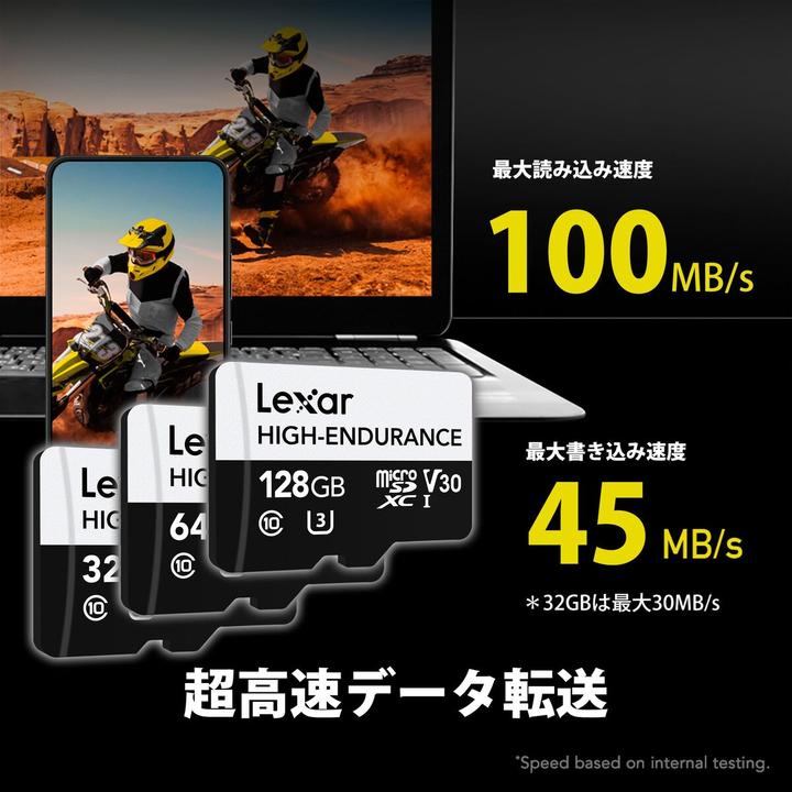 Actual product image Lexar MEMORY MICRO SDXC 128GB UHS-I/LMSHGED128G-BCNNG (128 GB, microSDHC, microSDXC, U3, UHS-I)