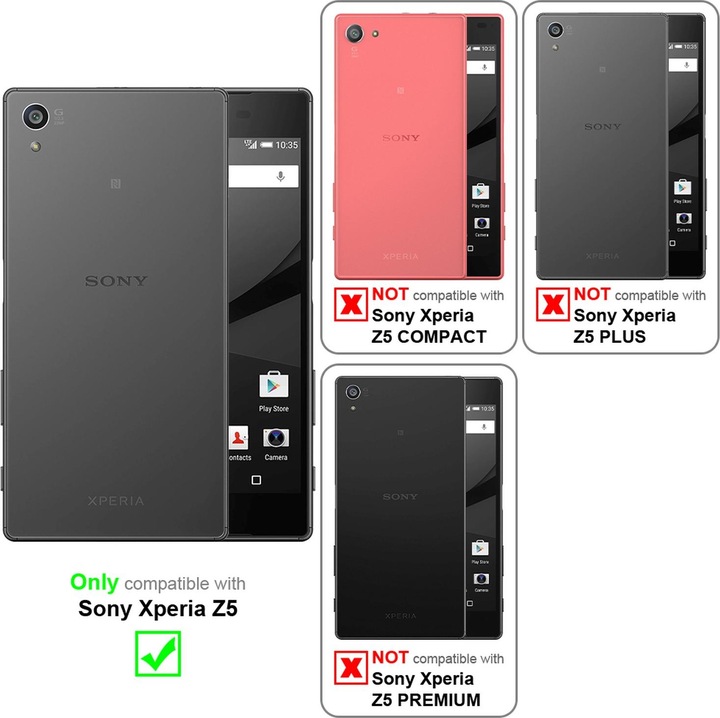 Actual product image Cadorabo Book with 3 card slots cover (Sony Xperia Z5)