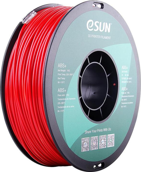 Immagine prodotto eSUN ABS+ Filamento rosso Vigili del Fuoco 1,75mm 1Kg (ABS, 1.75 mm, 1000 g, Rosso)
