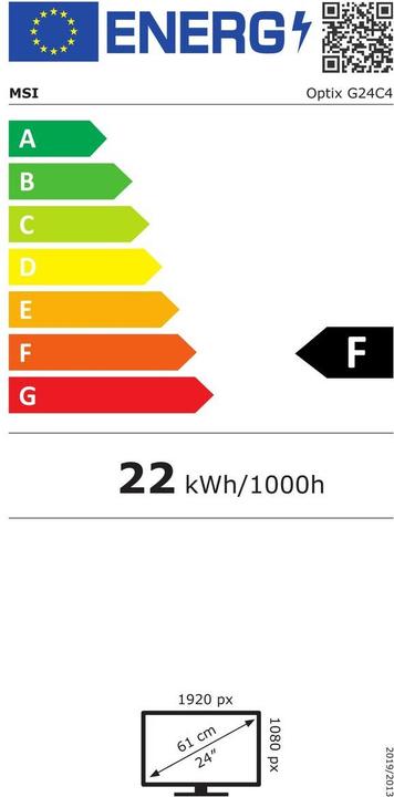 Energy Label MSI Optix G24C4 (1920 x 1080 pixels, 23.60")