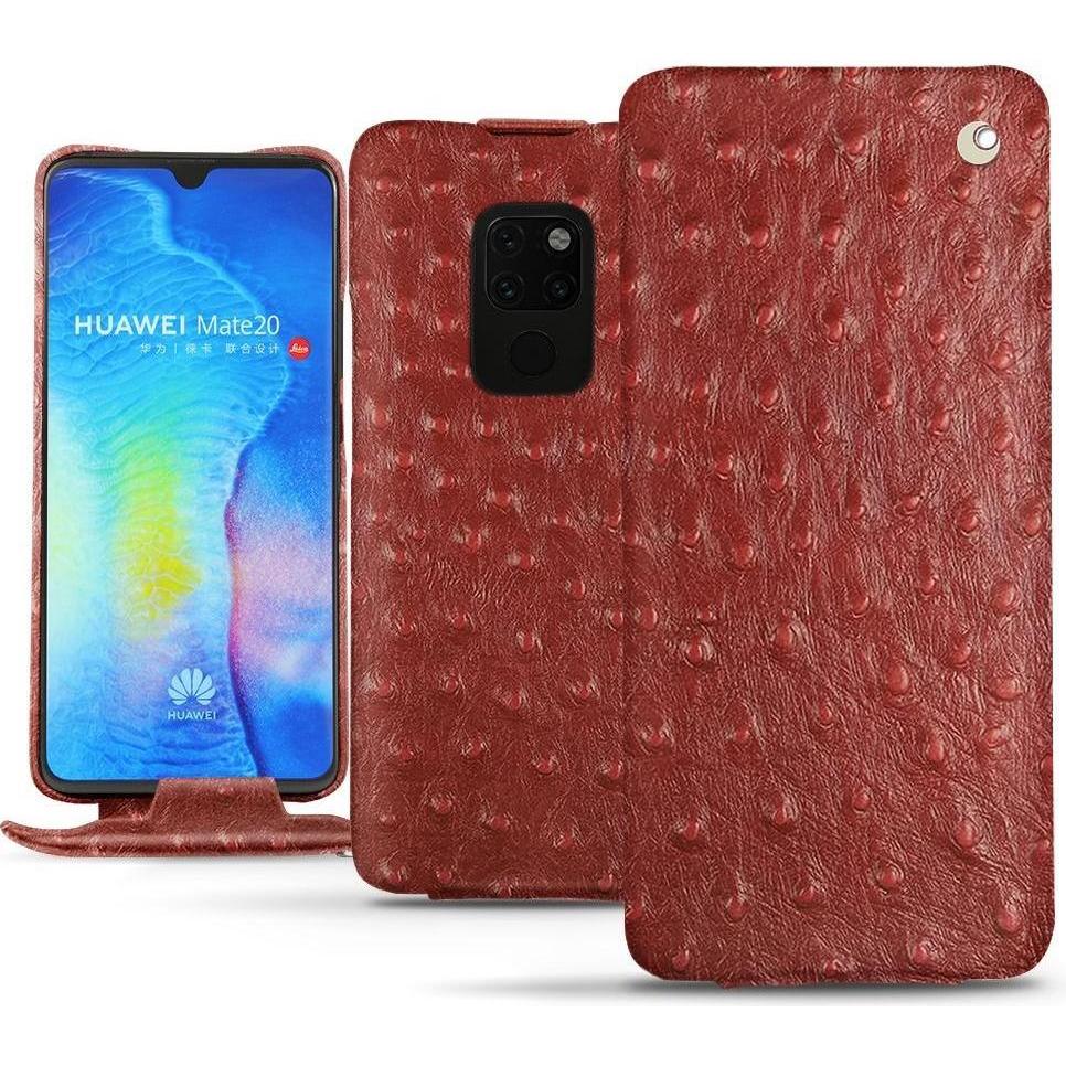 Noreve Lederschutzhülle vertikal (Huawei Mate 20), Smartphone Hülle, Rot