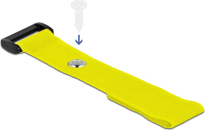 Produktbild Delock Klett-Kabelbinder mit Schlaufe und Befestigungsöse L 190 x B 25 mm gelb 5 Stück (Klettkabelbinder, 190 mm, 5 Stk.)