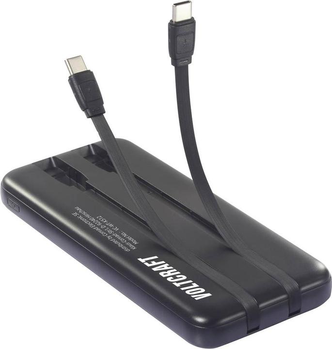 Produktbild Voltcraft VC-WT-K512 Powerbank 10000 mAh Fast Charge LiPo Schwarz Statusanzeig (10000 mAh, 18 W, 37 Wh)