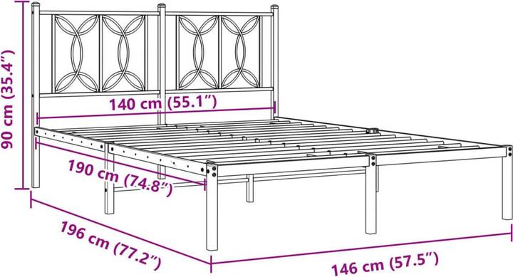 Image du produit vidaXL Bettgestell (140 x 190 cm)