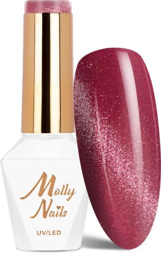 Immagine prodotto Molly Nails Gellack Cat Eye Berry Silver Flash UV/LED (Berry Silver Flash, Smalto per unghie effetto gel)