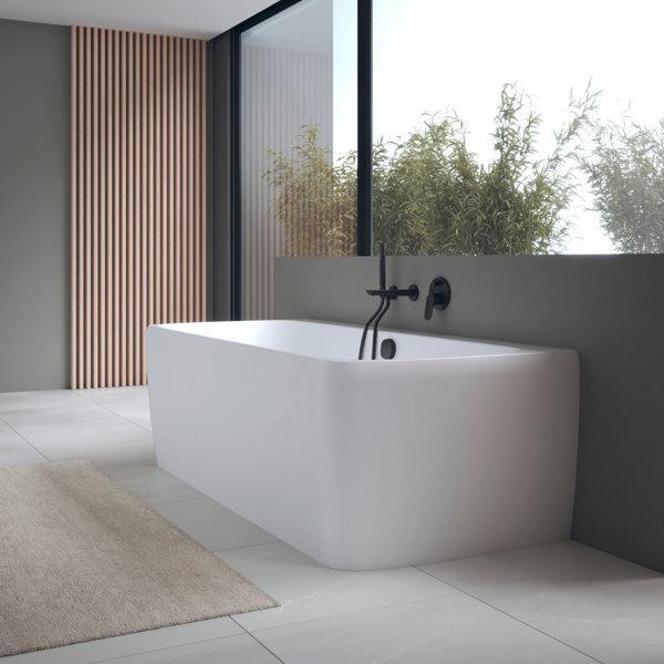 Image du produit Duravit Baignoire Qatego, en applique, 1800x800x600mm, DuraSolid, 2 tiroirs arrières, blanc mat (90 cm, 180 cm)