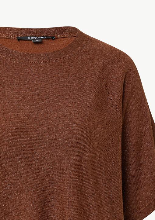 Actual product image Comma Strickpullover Kurzärmeliger Feinstrick-Pullover mit Glitzergarn im Relaxed Fit (XS)