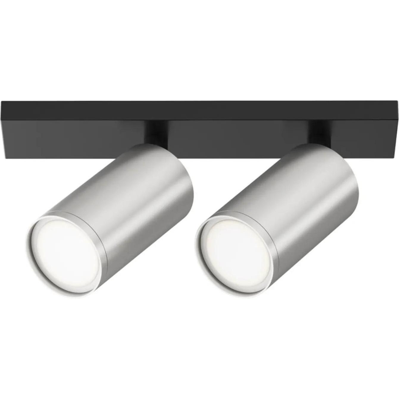 Maytoni, Wandleuchte + Deckenleuchte, Focus S Deckenleuchte, Deckenlampe 2x GU10 6x44cm Schwarz / matt Silber (GU10)