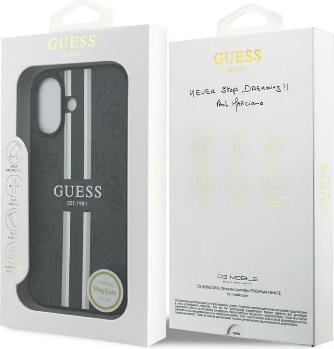 Image du produit Guess - Hardcase 4G Printed Stripes MagSafe (GUHMP17SP4RPSK) - iPhone 17 - Black (Apple iPhone 17)