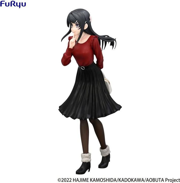 Actual product image Furyu Rascal Does Not Dream of Bunny Girl Senpai Trio-Try-iT PVC Statue Mai Sakurajima Winter Outfit Ver.