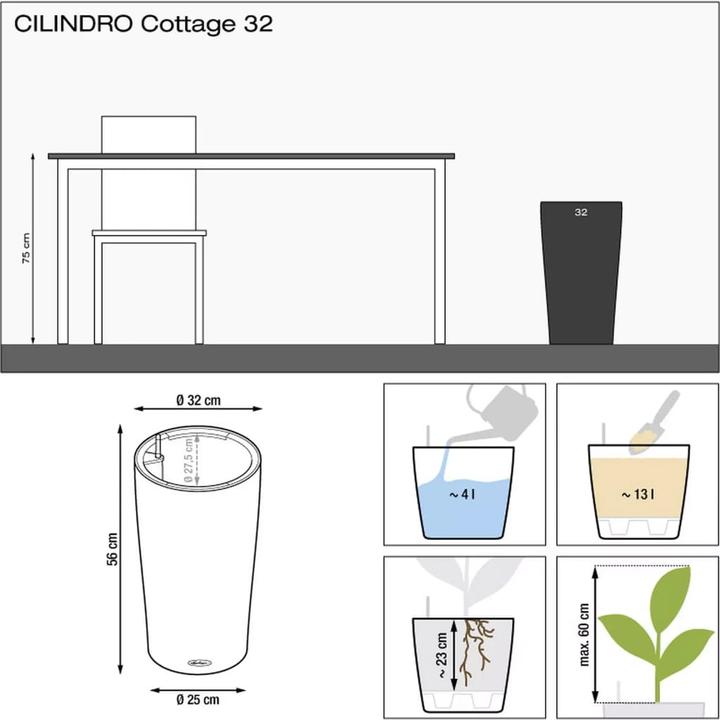 Produktbild Lechuza CILINDRO Cottage All-In-One (32 cm)
