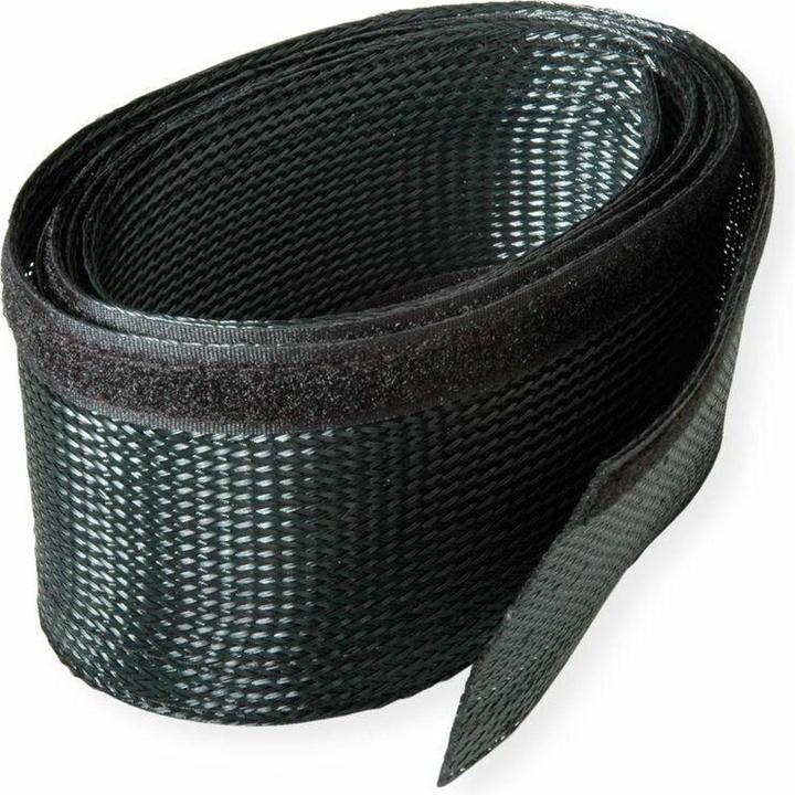 Produktbild Roline PVC Gewebeschlauch für Kabelbündelung, schwarz, 2,5 m (Kabelschlauch, 250 cm)