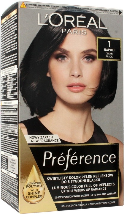 L'Oréal Paris L'Oréal Preference Hair Dye 1 Napoli Black (1 Napoli Black)