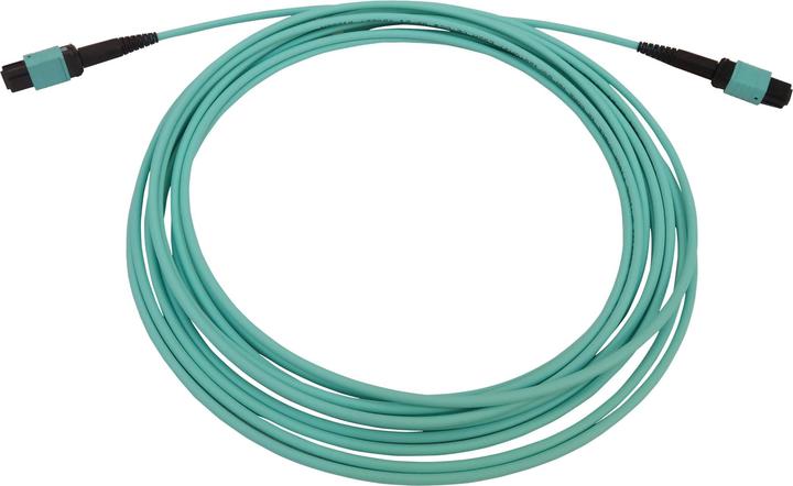 Actual product image Eaton 40/100/400G Multimode 50/125 OM3 Fibre Optic Cable 12F MTP/MPO-PC F/F LSZH Aqua 5m 1 (5 m)