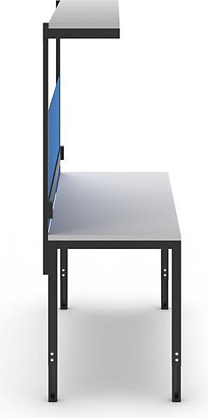 Actual product image kaiserkraft Height adjustable complete workshop workstation, with single drawer, perforated (150 cm, 70 cm)
