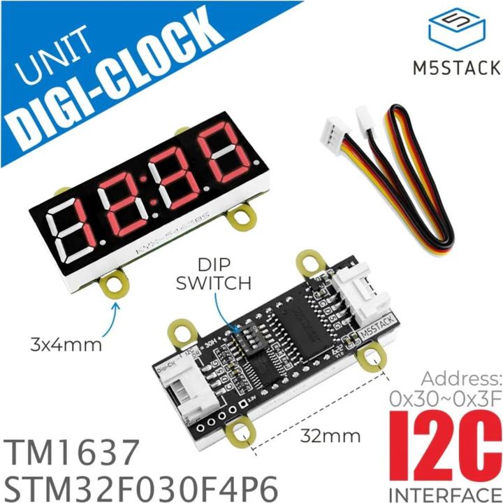 Produktbild M5Stack Clock Unit 7-Segment Display Rot