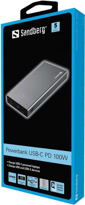 Image du produit Sandberg Batterie externe (20000 mAh, 100 W, 74 Wh)