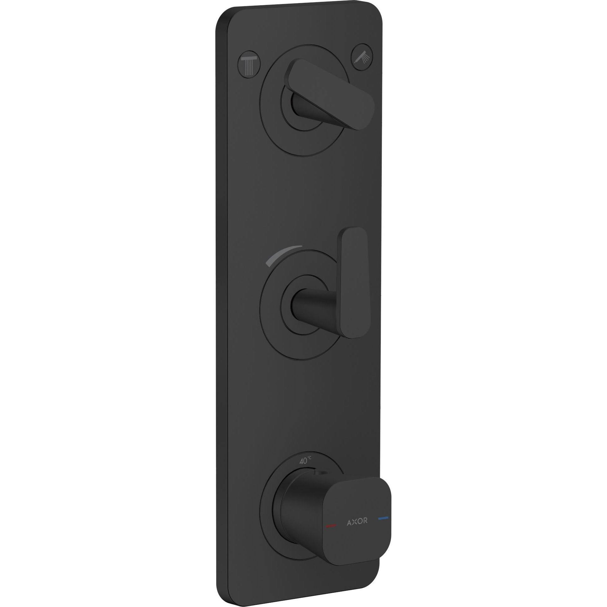 Axor, Rubinetteria per bagno, Citterio C Module thermostatique 380/120 encastré avec plaque pour 2 consommateurs, 49700670