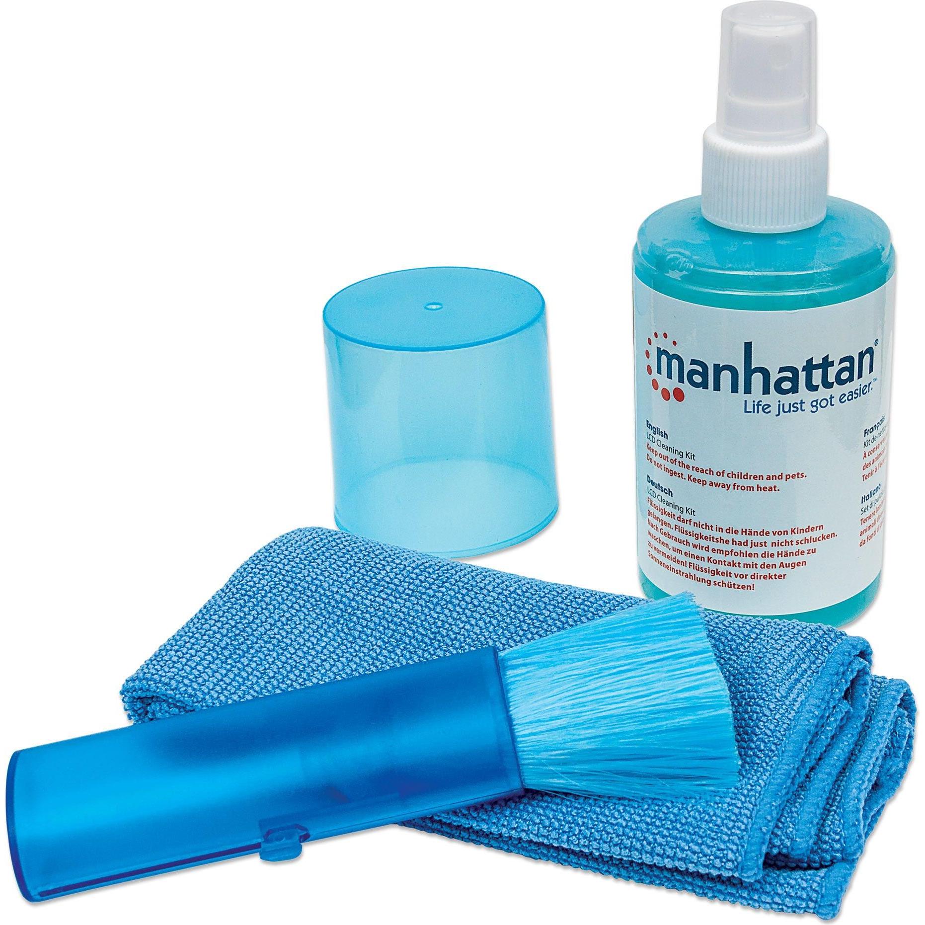Manhattan Blu Pulizia Pc + Periferiche, Set Per La Pulizia Dello Schermo (1X)