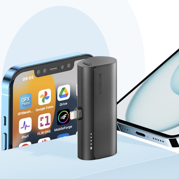 Productafbeelding Veger Plugon Powerbank Lightning - 5'000mAh (5000 mAh, 20 W, 18.50 Wh)