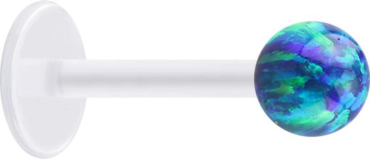 Immagine prodotto Star Piercing Micro Labret trasparente con sfera blu opale (Materiale sintetico, senza ottone)