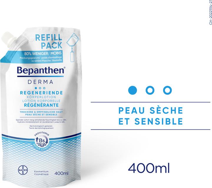 Produktbild Bepanthen Derma Regenerierende Körperlotion - Nachfüllbeutel (Körperlotion, 400 ml)